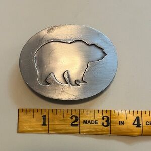 Silver Bear Belt Buckle